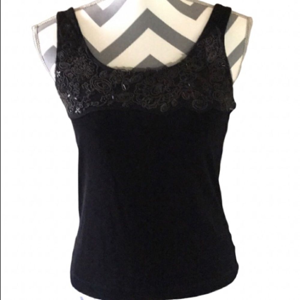 Chico’s SMALL Black Camisole with Bling